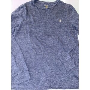 Polo Ralph Lauren  Long Sleeve Top T-shirt Mens M‎ Heather Blue Pony Tee Preppy